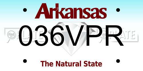 036VPR Arkansas License Plate