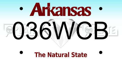 036WCB Arkansas License Plate