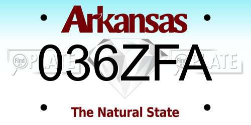 036ZFA Arkansas License Plate
