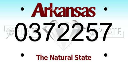 0372257 Arkansas License Plate