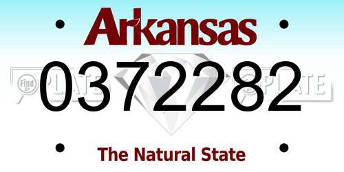 0372282 Arkansas License Plate