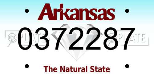 0372287 Arkansas License Plate