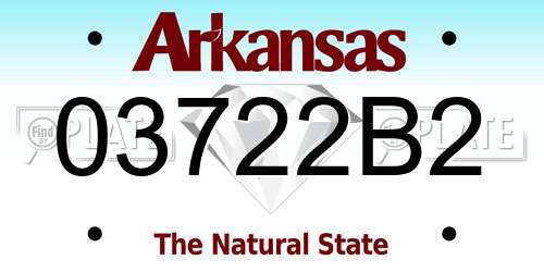 03722B2 Arkansas License Plate