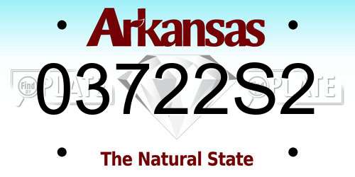 03722S2 Arkansas License Plate