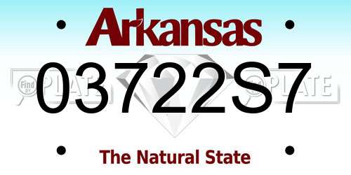 03722S7 Arkansas License Plate