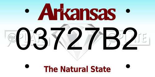 03727B2 Arkansas License Plate