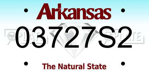 03727S2 Arkansas License Plate