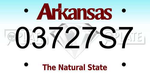 03727S7 Arkansas License Plate