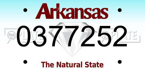 0377252 Arkansas License Plate