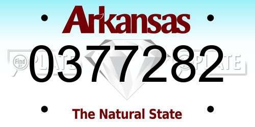 0377282 Arkansas License Plate