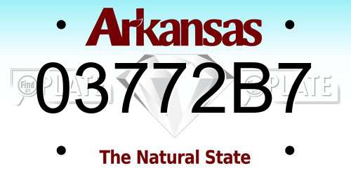 03772B7 Arkansas License Plate