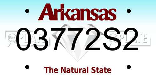 03772S2 Arkansas License Plate
