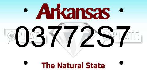 03772S7 Arkansas License Plate