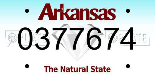 0377674 Arkansas License Plate