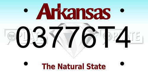 03776T4 Arkansas License Plate