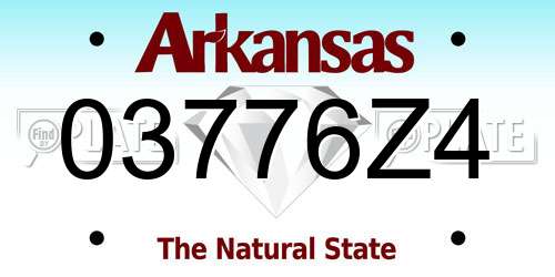 03776Z4 Arkansas License Plate