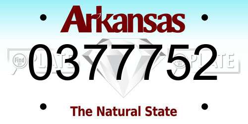 0377752 Arkansas License Plate