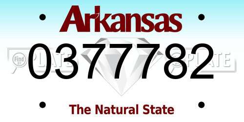 0377782 Arkansas License Plate
