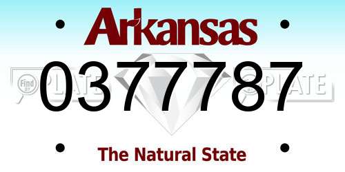 0377787 Arkansas License Plate