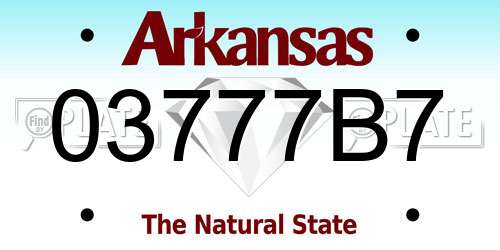 03777B7 Arkansas License Plate