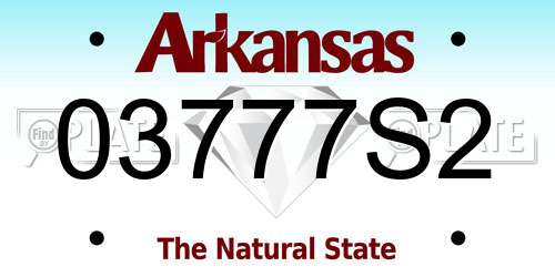 03777S2 Arkansas License Plate
