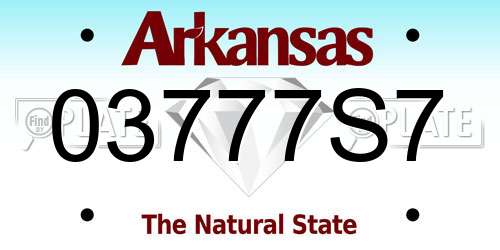 03777S7 Arkansas License Plate
