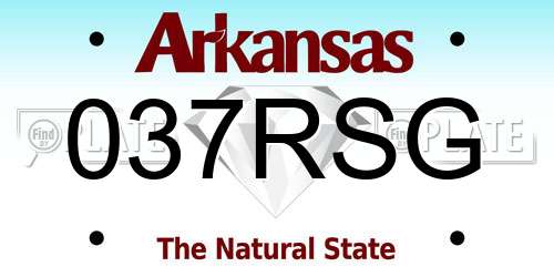 037RSG Arkansas License Plate