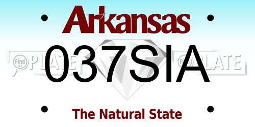 037SIA Arkansas License Plate