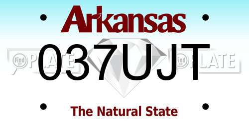 037UJT Arkansas License Plate