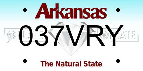 037VRY Arkansas License Plate
