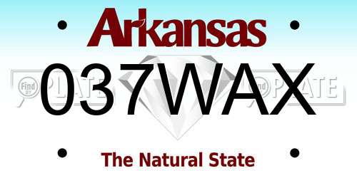 037WAX Arkansas License Plate