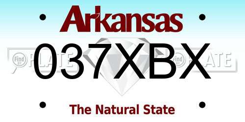 037XBX Arkansas License Plate