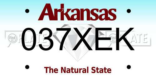 037XEK Arkansas License Plate