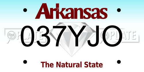 037YJO Arkansas License Plate