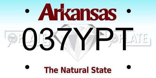 037YPT Arkansas License Plate
