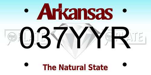 037YYR Arkansas License Plate