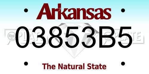 03853B5 Arkansas License Plate