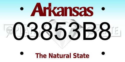 03853B8 Arkansas License Plate