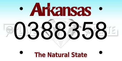 0388358 Arkansas License Plate