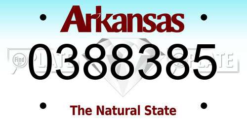 0388385 Arkansas License Plate