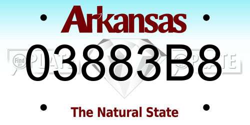 03883B8 Arkansas License Plate