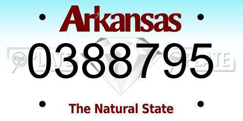 0388795 Arkansas License Plate