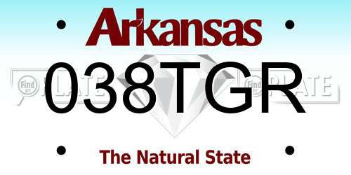 038TGR Arkansas License Plate