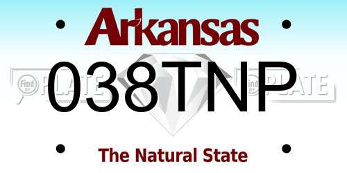 038TNP Arkansas License Plate