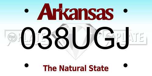 038UGJ Arkansas License Plate
