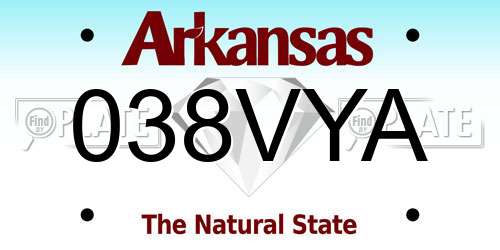 038VYA Arkansas License Plate