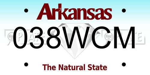 038WCM Arkansas License Plate