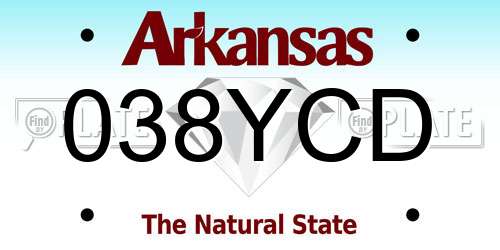 038YCD Arkansas License Plate