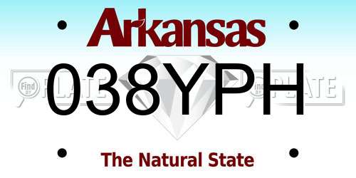 038YPH Arkansas License Plate
