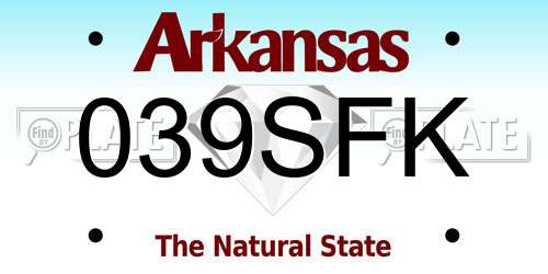 039SFK Arkansas License Plate